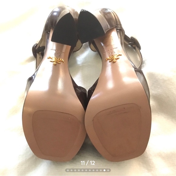 GORGEOUS PRADA "MARY JANE" OPEN TOE PLATFORM HIGH HEELS SHOES SZ 36 1/2 EU/6.5US - Picture 12 of 13